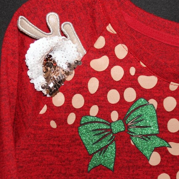 Holiday Time Reindeer Child's Red Top - Picture 5 of 12